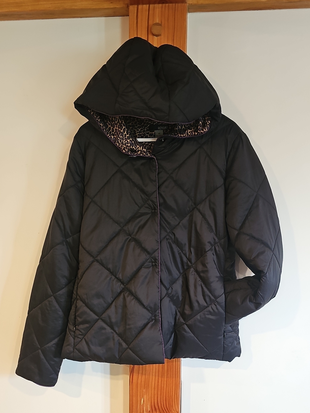 Renuar Black Quilted Hooded Puffer Jacket